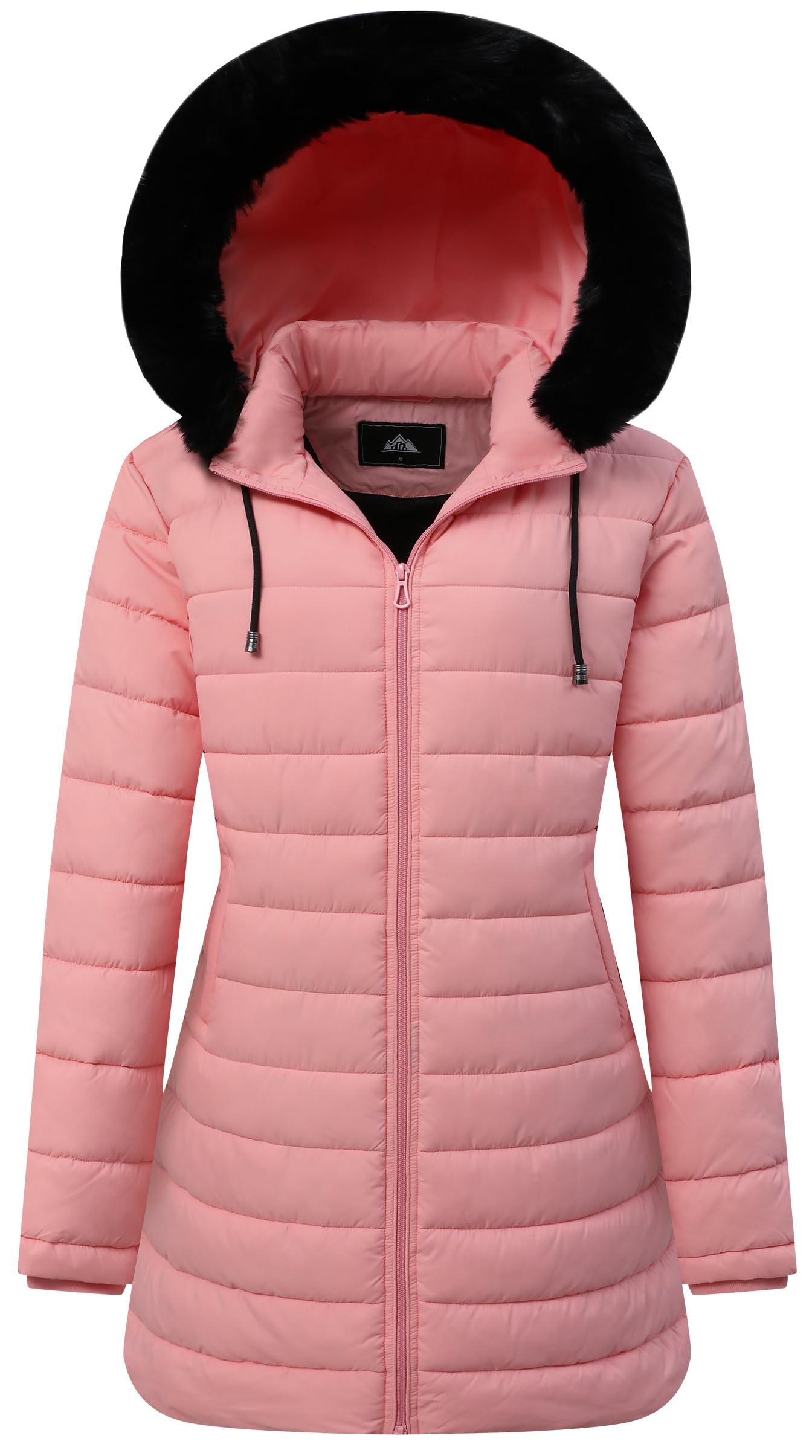 GOLDLADIES Women's Waterproof Long Down Jacket,Warm Winter Hooded Puffer Coat Thickened for Hiking Outdoor